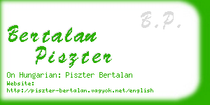 bertalan piszter business card